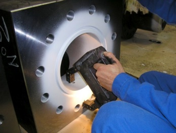 Close examination of an industrial valve