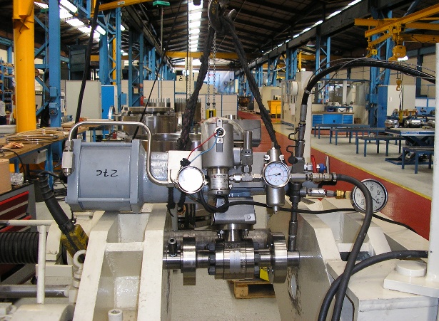 Industrial equipment on a test station